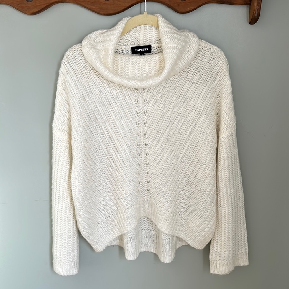Express Cream Chunky Turtleneck Sweater XS